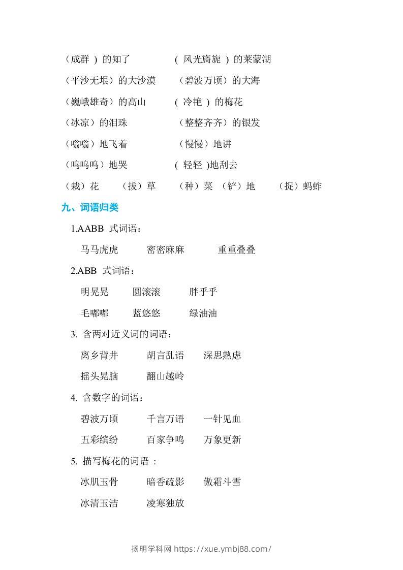图片[3]-五年级语文下册第一单元单元知识小结（部编版）-扬明学科网