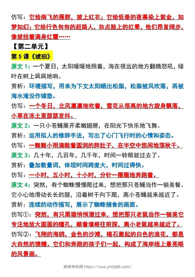 图片[3]-四年级下册语文必考重点句子仿写-扬明学科网