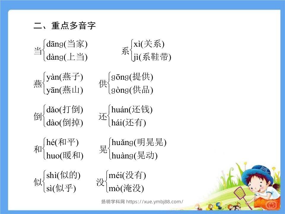 图片[3]-五年级语文下册第1单元考点小结（部编版）-扬明学科网