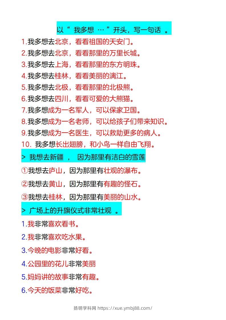 图片[3]-4_一年级下册仿写句子-扬明学科网