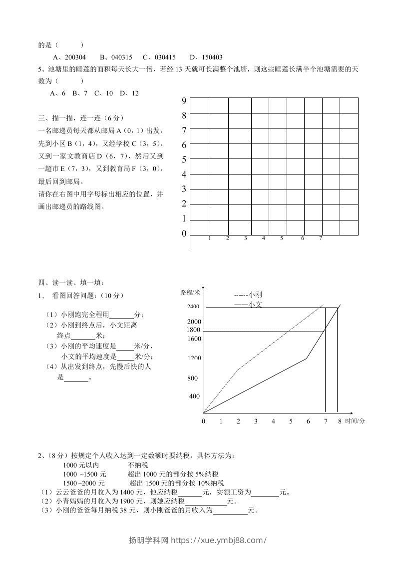 图片[2]-六下数学名校期末测试卷（03）含答案人教版-扬明学科网