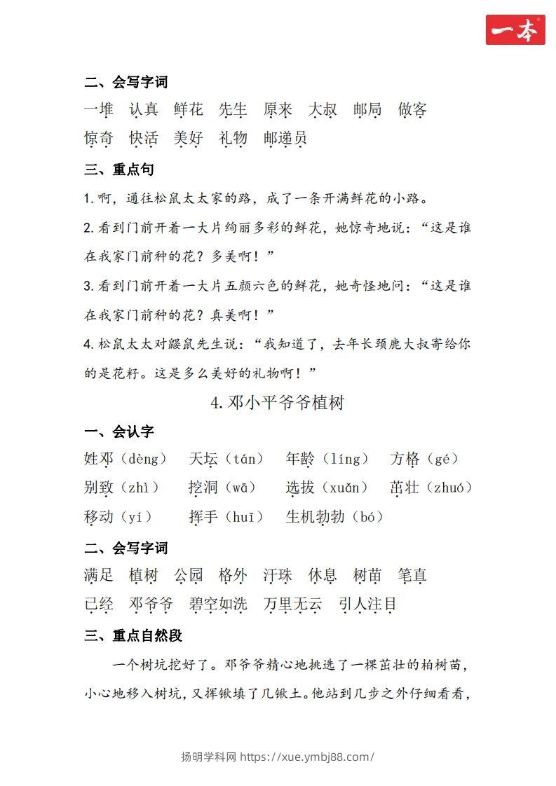 图片[3]-二年级语文下册知识清单-扬明学科网