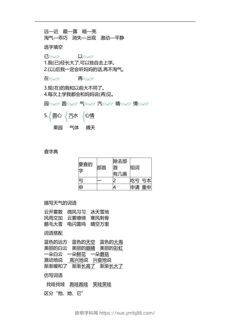 图片[3]-二上语文第七单元知识重点-扬明学科网
