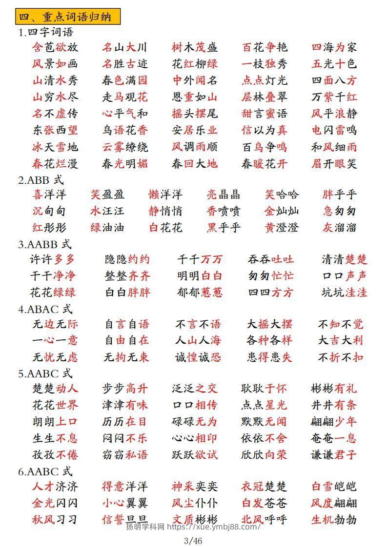 图片[3]-二年级上册语文高频考点汇总-扬明学科网