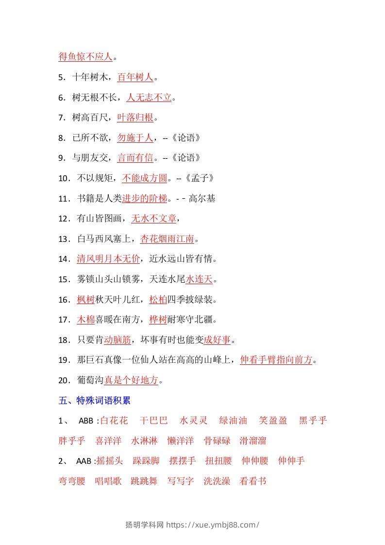 图片[2]-【全册重点知识汇总】二上语文-扬明学科网