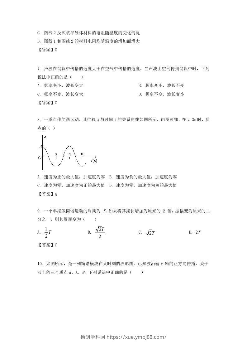 图片[3]-2019-2020年北京市西城区高二物理下学期期末试题及答案(Word版)-扬明学科网