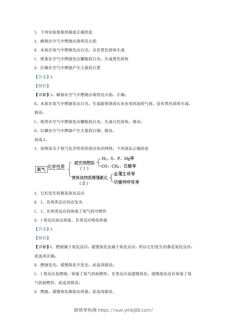 图片[2]-2022-2023学年辽宁省沈阳市沈河区九年级上学期化学期末试题及答案(Word版)-扬明学科网