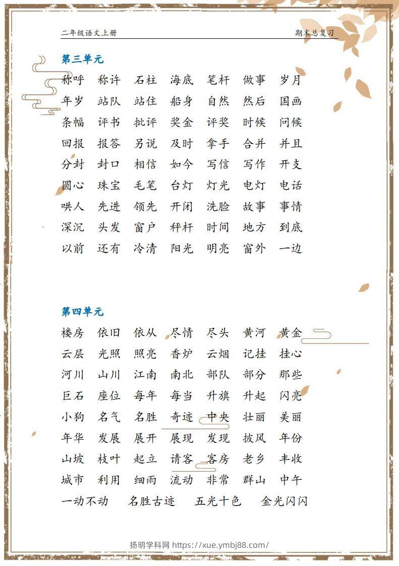 图片[2]-【总复习】二上语文(1)-扬明学科网