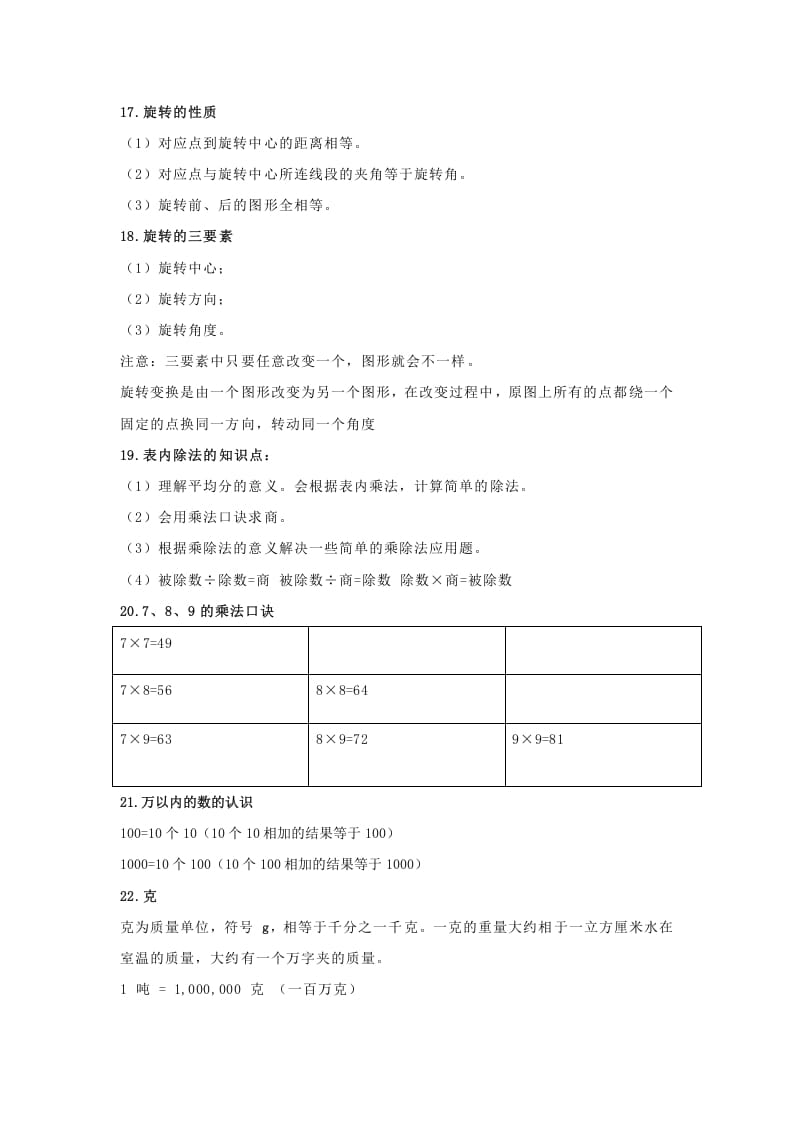 图片[3]-二年级数学下册小学知识点归纳-扬明学科网