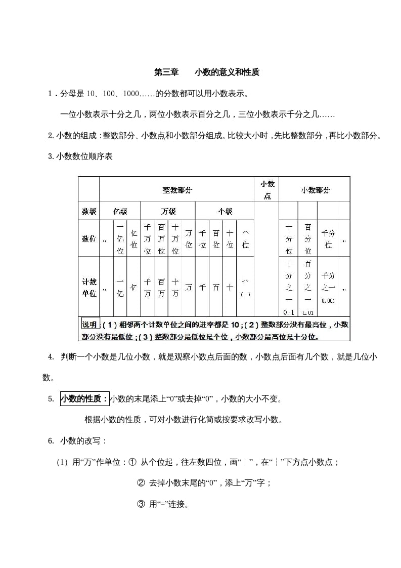 五年级数学上册第三单元小数的意义和性质（苏教版）-扬明学科网