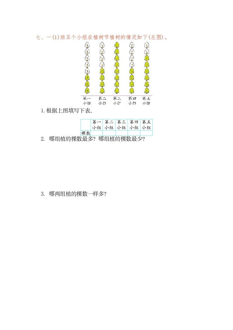 图片[3]-一年级数学下册第三单元检测卷（1）（人教版）-扬明学科网