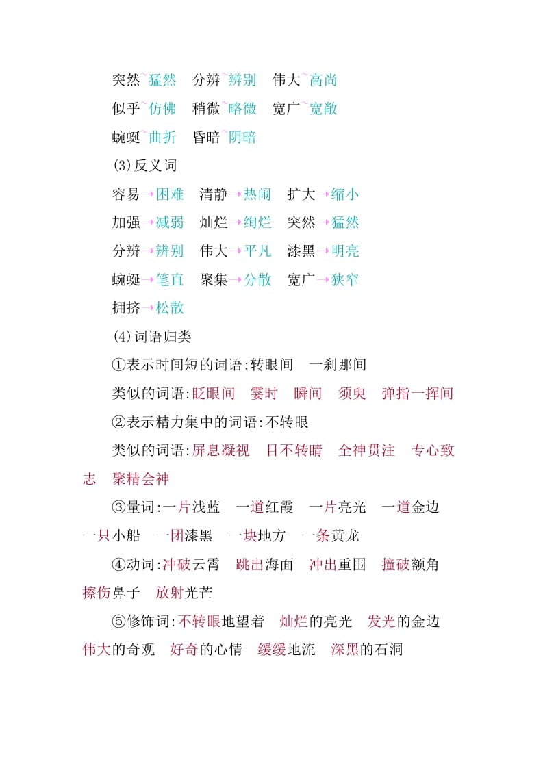 图片[2]-四年级语文下册第五单元知识小结-扬明学科网