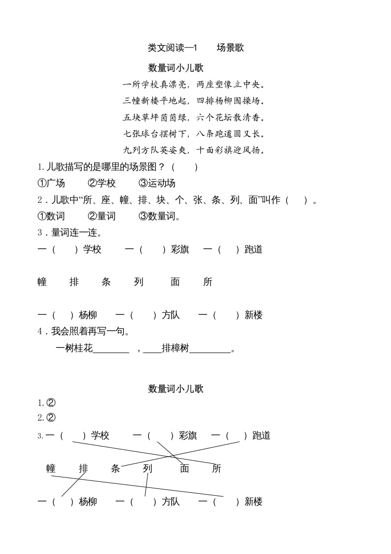 二年级语文上册类文阅读—1场景歌（部编）-扬明学科网