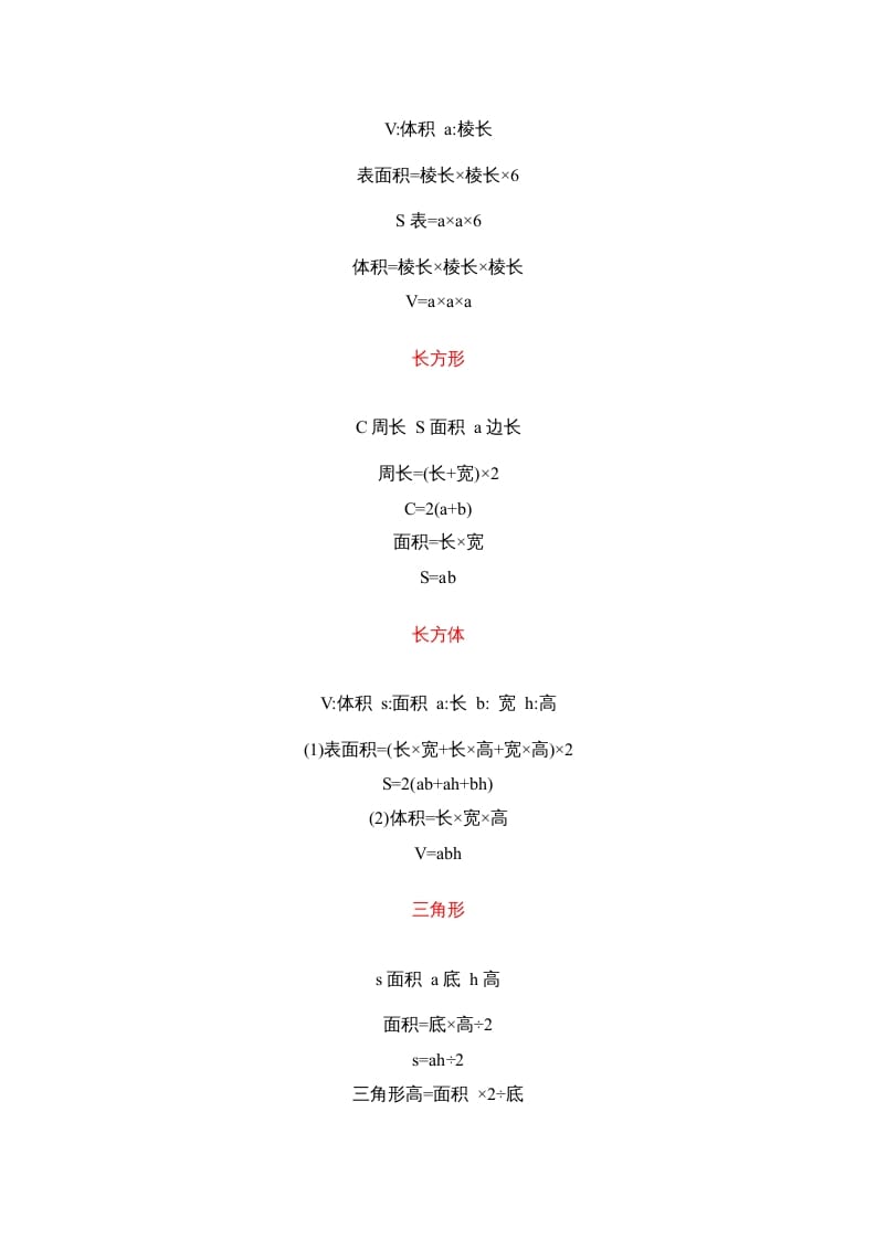 图片[3]-五年级数学下册小学一到六年级关系式及公式-扬明学科网