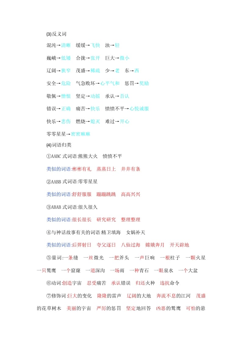 图片[3]-四年级语文上册第4单元知识小结-扬明学科网