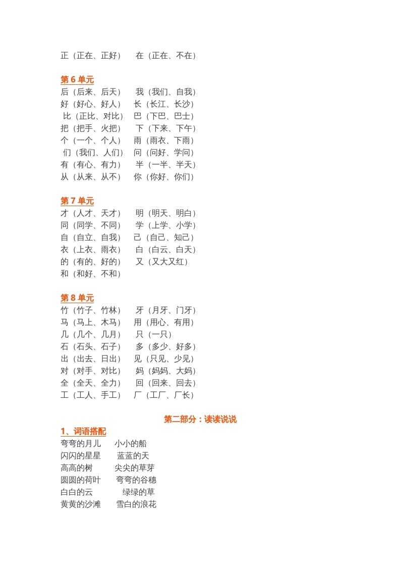 图片[2]-一年级语文上册部编本：统编期末复习知识点汇总（部编版）-扬明学科网