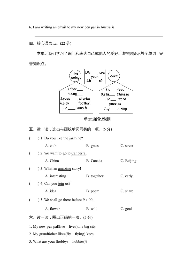 图片[2]-六年级英语上册Unit4单元知识梳理卷（人教版PEP）-扬明学科网
