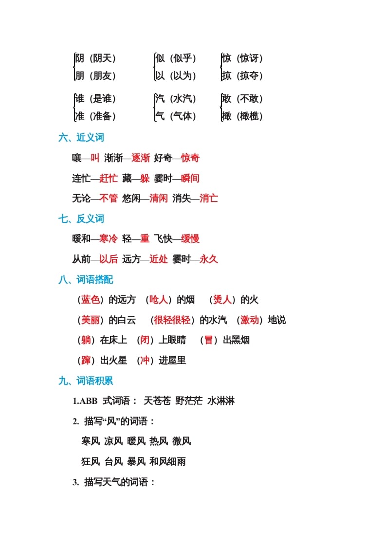 图片[2]-二年级语文上册第七单元基础知识必记（部编）-扬明学科网