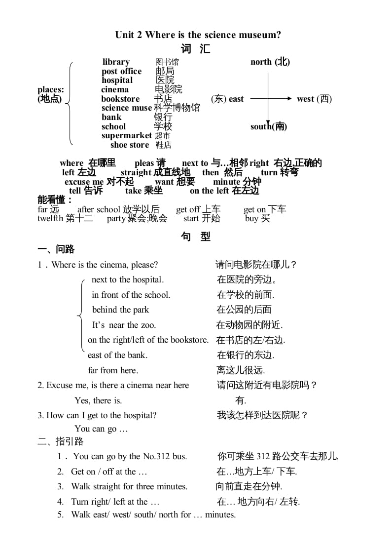 图片[2]-六年级英语上册知识点单元总结（人教版PEP）-扬明学科网