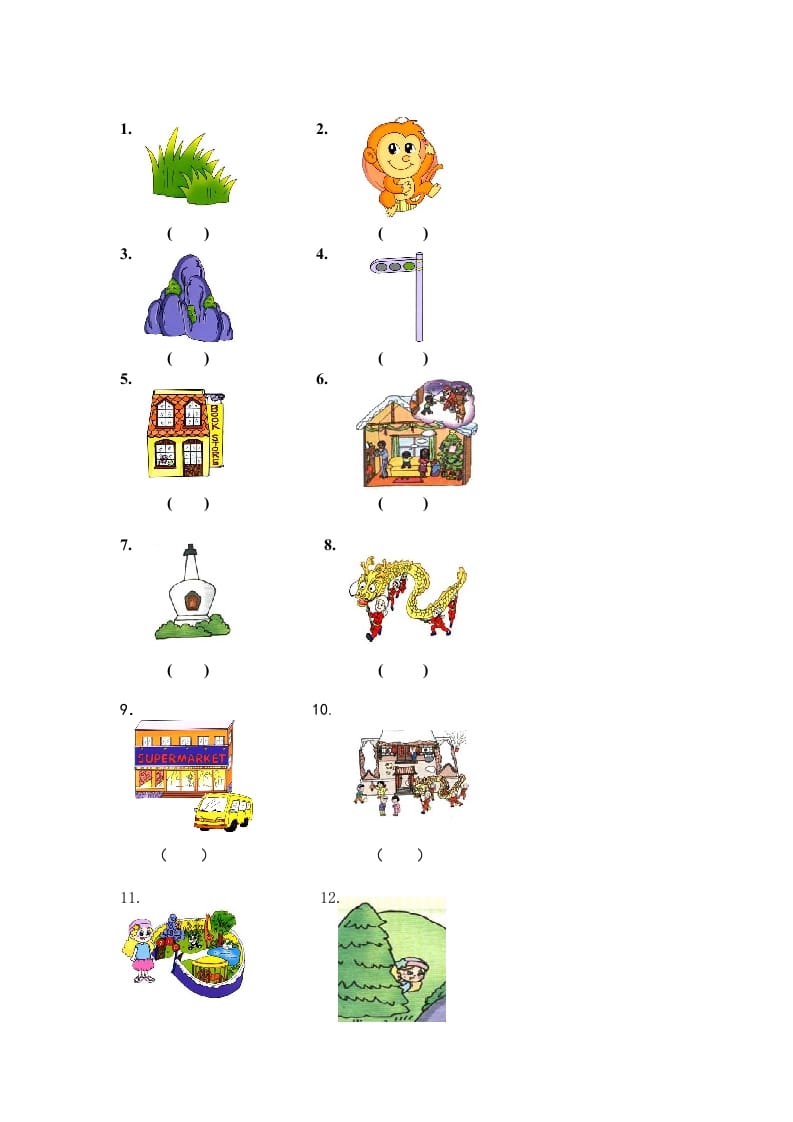 图片[3]-二年级英语上册期末复习题（人教版一起点）-扬明学科网