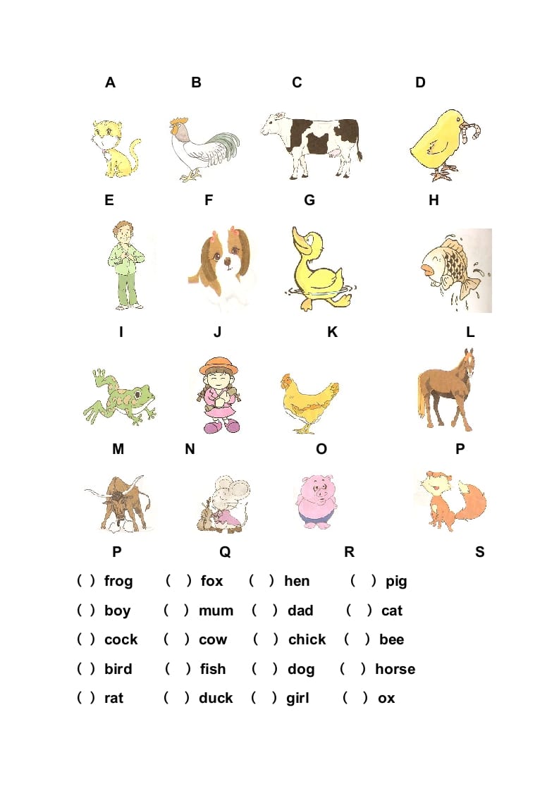 图片[2]-一年级英语上册英语复习试卷（人教一起点）-扬明学科网